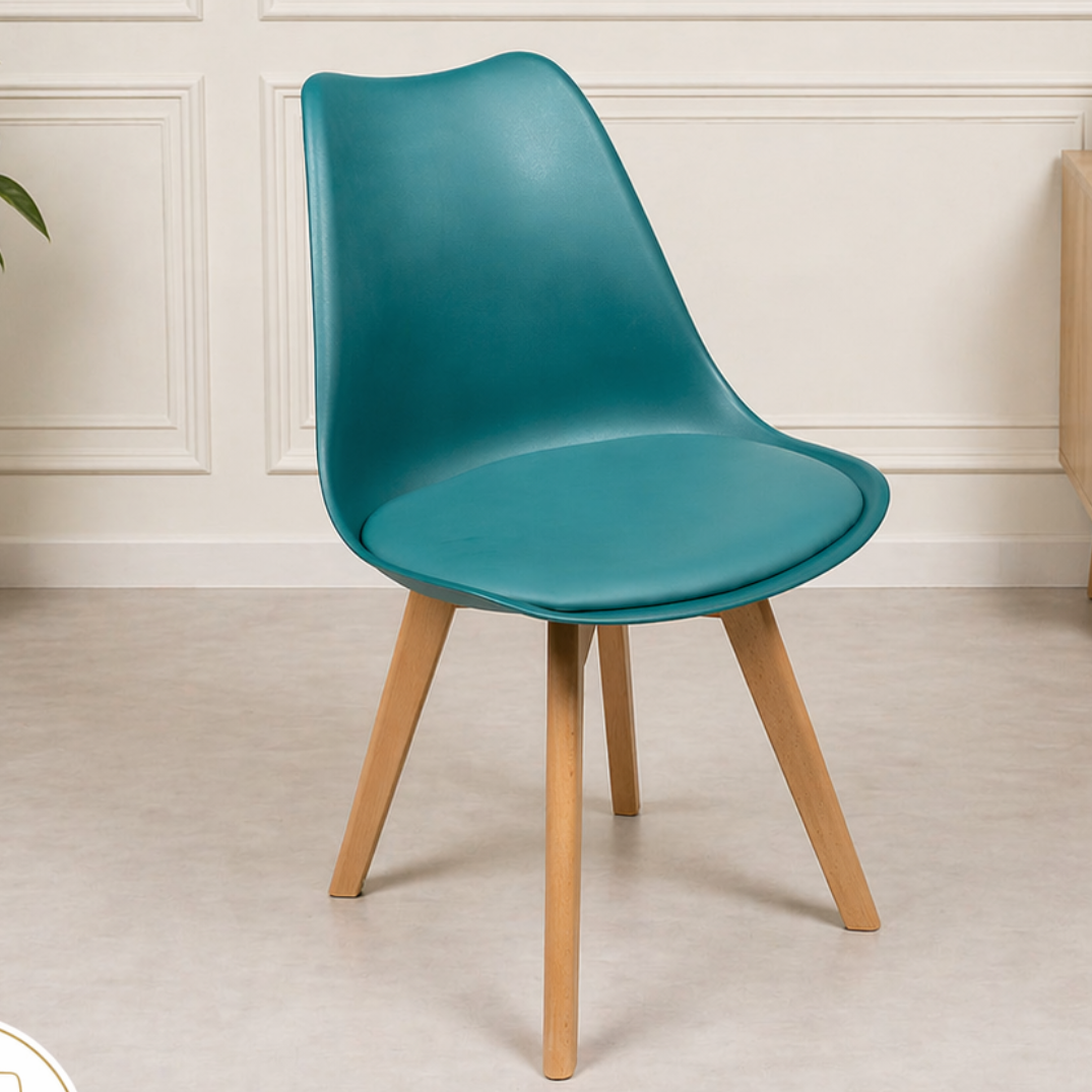 Pack Chaises Scandinaves Epongée ×4 "Blanc, Noir, Marron, rouge"