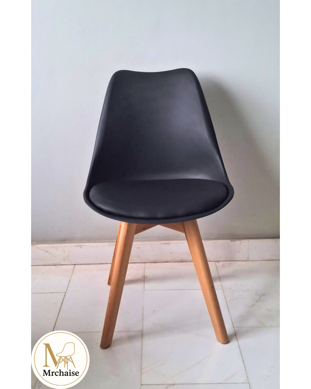 Chaise scandinave Epongé "Noir"