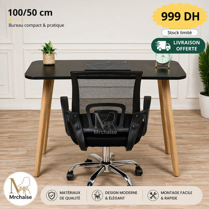 Scandy bureau + Chaise ergonomique "Noir"