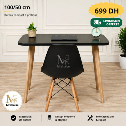 Scandy Bureau avec Chaise "1m50 cm" "Noir"