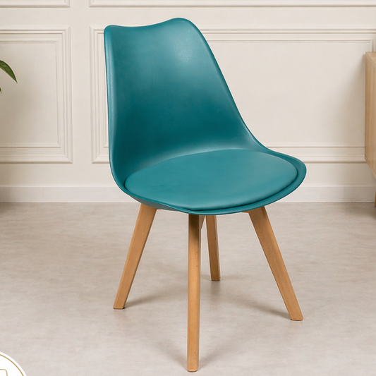 Chaise scandinave Epongé "Vert Cannard"