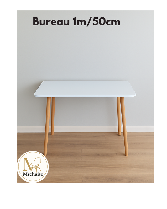 Scandinave Bureau 100×50 cm "Blanc/Noir"