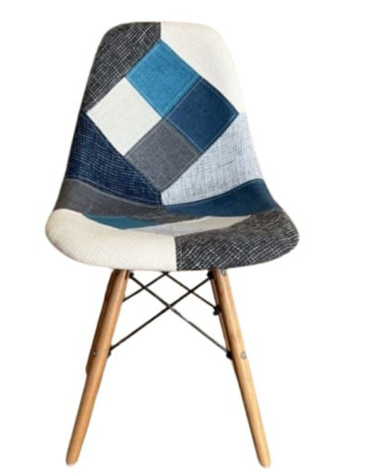Chaise scandinave Patchwork "Bleu"