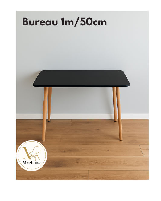 Scandinave  Bureau 100×50 cm "Blanc/Noir"