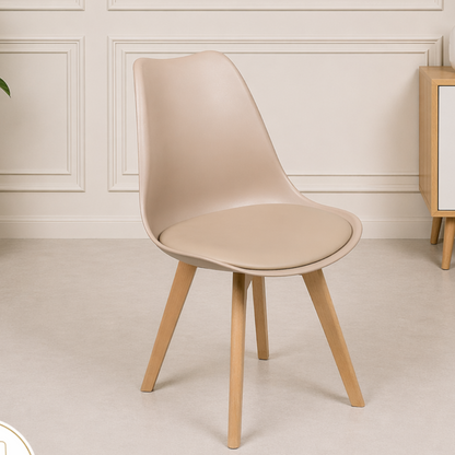 Chaise scandinave Epongé "Beige crémeux"