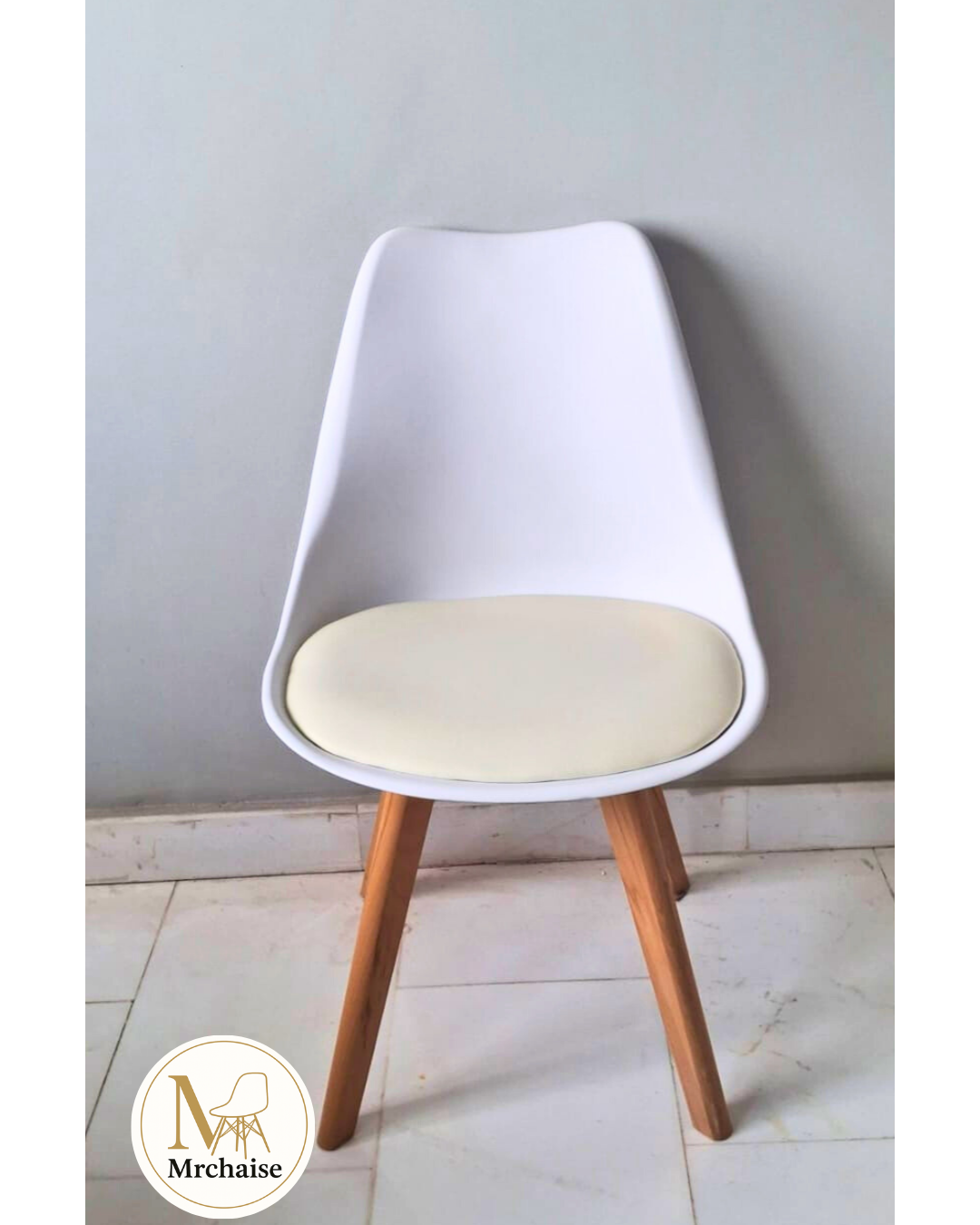 Chaise scandinave Epongé "Blanc"