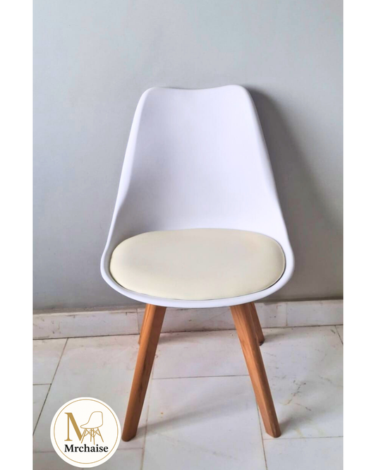 Chaise scandinave Epongé "Blanc"