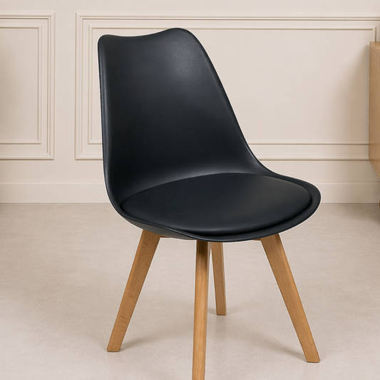 Chaise scandinave Epongé "Noir"