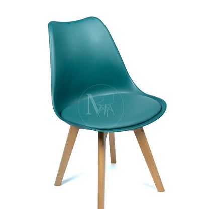 Chaise scandinave Epongé "Vert Cannard"