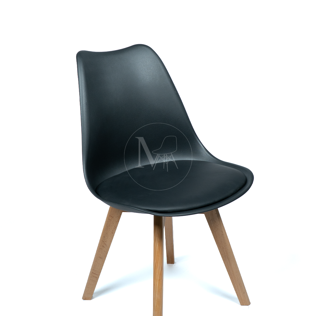 Chaise scandinave Epongé "Noir"