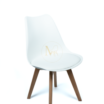 Chaise scandinave Epongé "Blanc"
