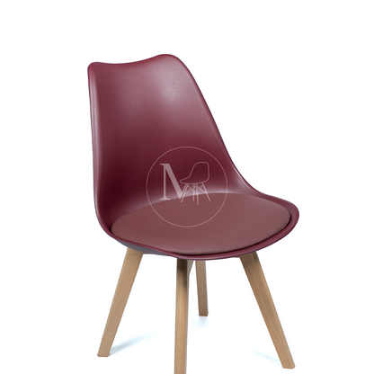 Chaise scandinave Epongé "Burgundy"
