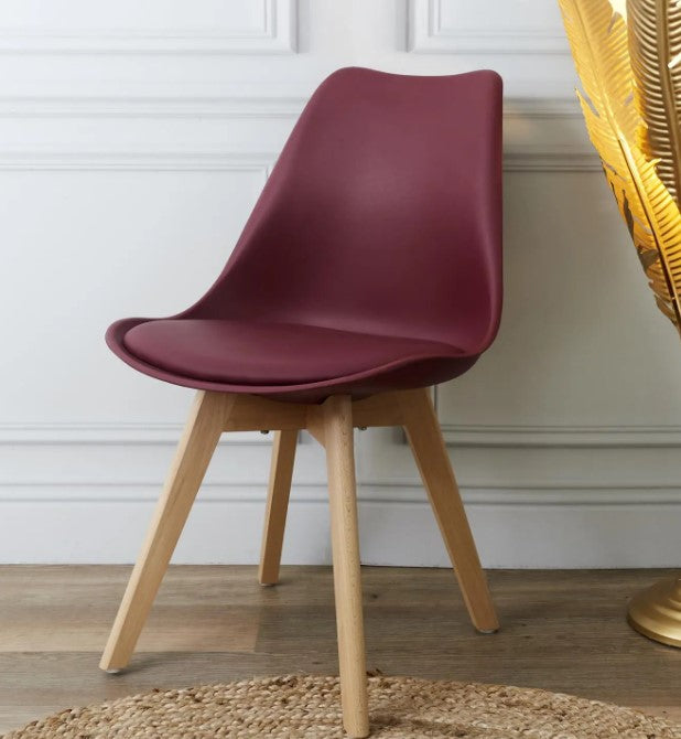 Chaise scandinave Epongé "Rouge"