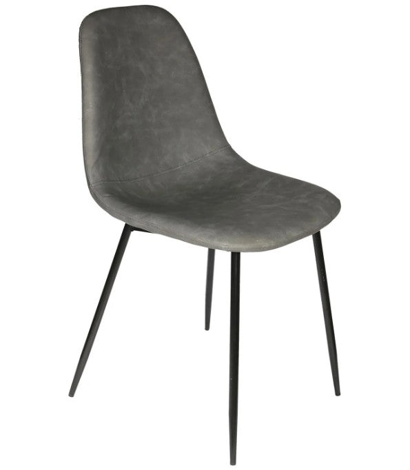 CARMEN – Chaise Design Grise en Simili Cuir