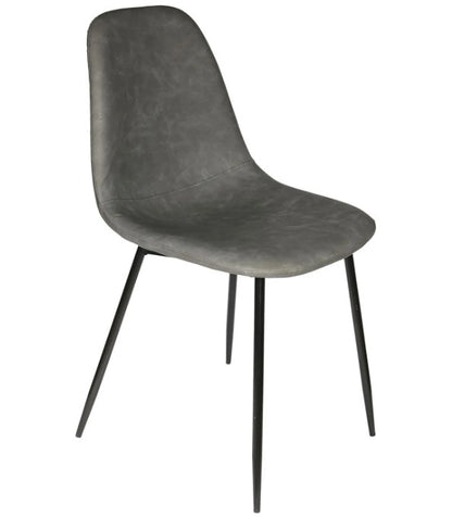 CARMEN – Chaise Design Grise en Simili Cuir
