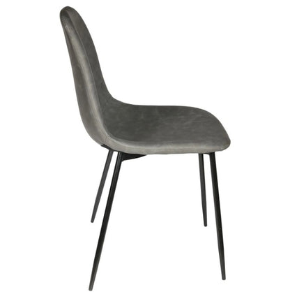 CARMEN – Chaise Design Grise en Simili Cuir