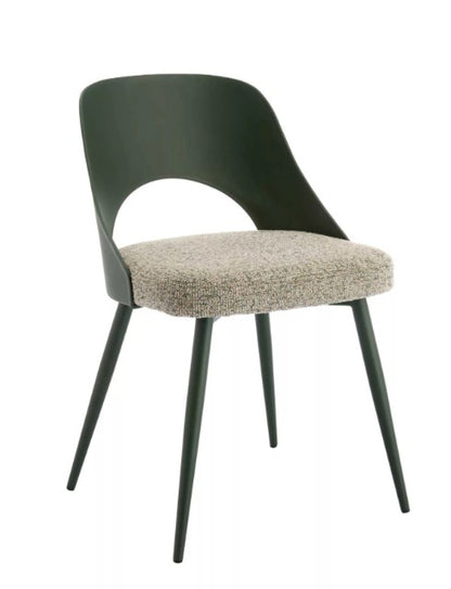EMMA – Chaise de Salle à Manger Vert Foncé et Gris