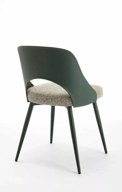 EMMA – Chaise de Salle à Manger Vert Foncé et Gris