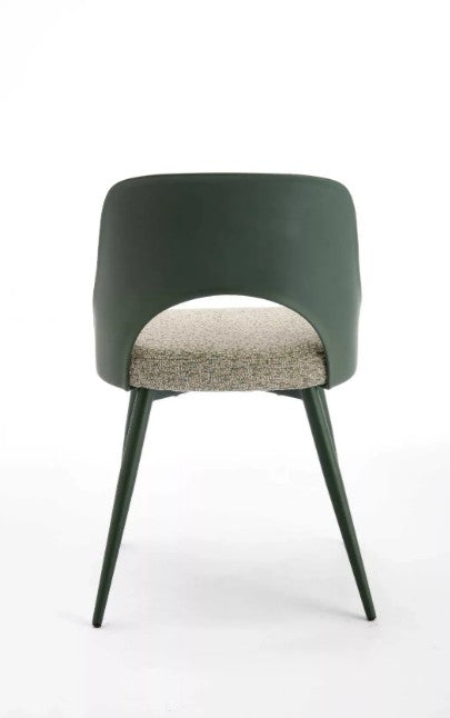 EMMA – Chaise de Salle à Manger Vert Foncé et Gris