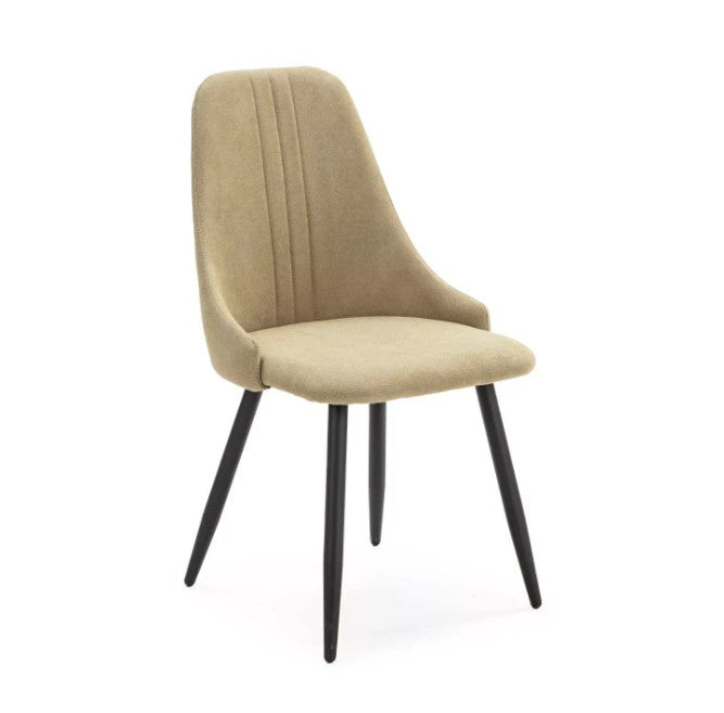 ALMA – Chaise Design Vert Olive en Tissu et Métal