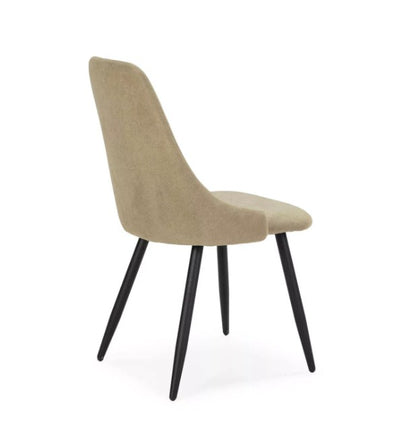 ALMA – Chaise Design Vert Olive en Tissu et Métal