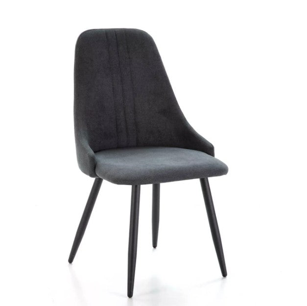 ALMA – Chaise Moderne Gris Foncé en Tissu et Métal