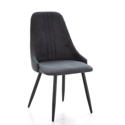 ALMA – Chaise Moderne Gris Foncé en Tissu et Métal