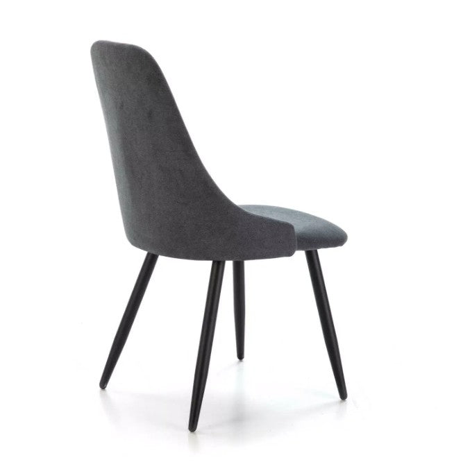 ALMA – Chaise Moderne Gris Foncé en Tissu et Métal