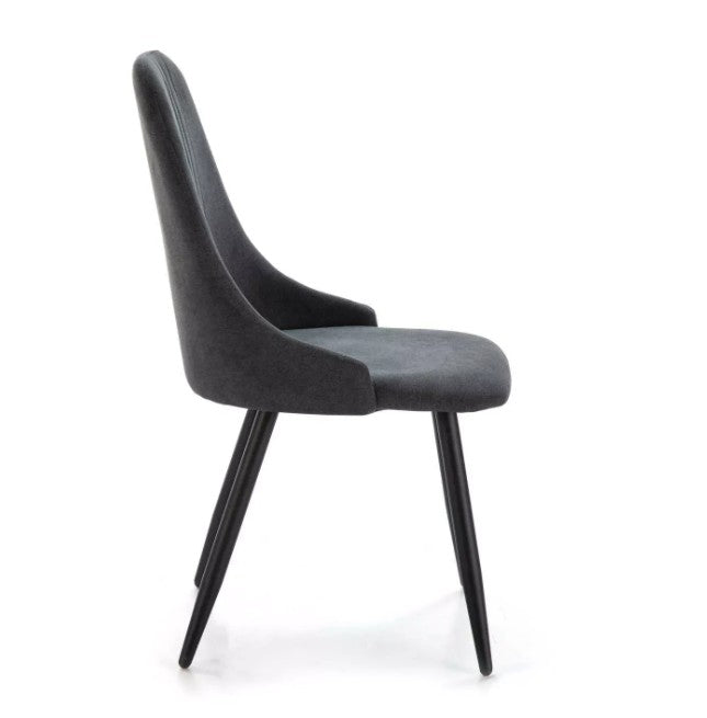 ALMA – Chaise Moderne Gris Foncé en Tissu et Métal