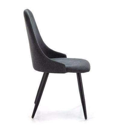 ALMA – Chaise Moderne Gris Foncé en Tissu et Métal