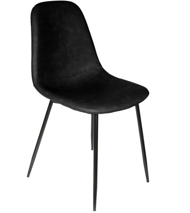 CARMEN – Chaise Design Noire en Simili Cuir
