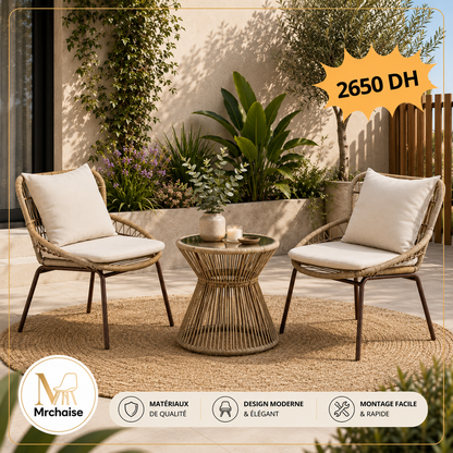 Salon de Jardin MARINA – 3 Pièces