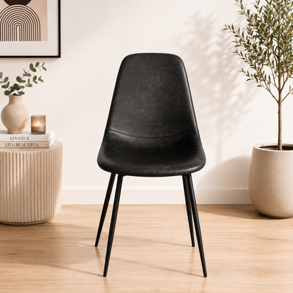 CARMEN – Chaise Design Noire en Simili Cuir