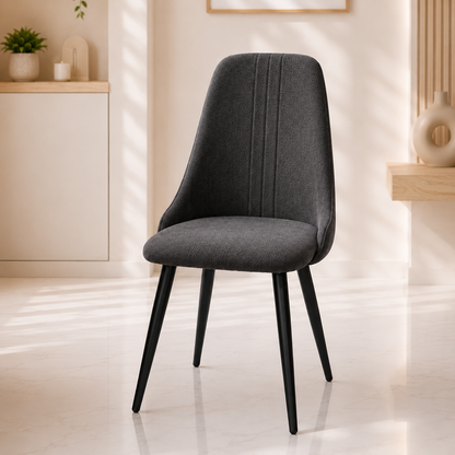 ALMA – Chaise Moderne Gris Foncé en Tissu et Métal