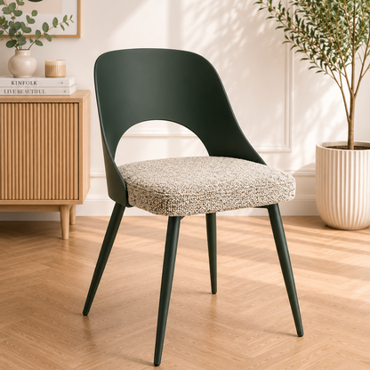 EMMA – Chaise de Salle à Manger Vert Foncé et Gris