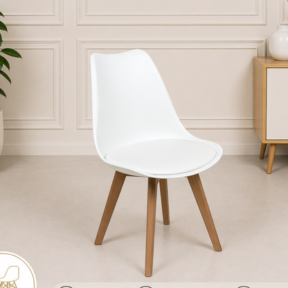 Chaise scandinave Epongé "Blanc"