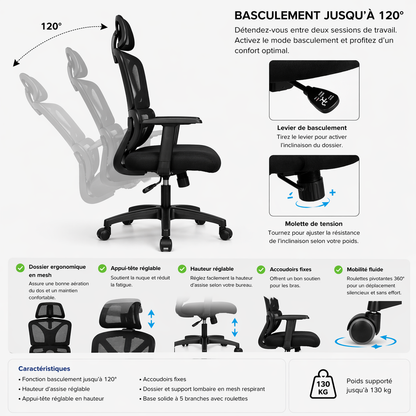 Fauteuil Ergo  "Axis Mesh"