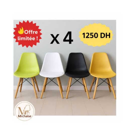 Pack 4 chaises scandinaves