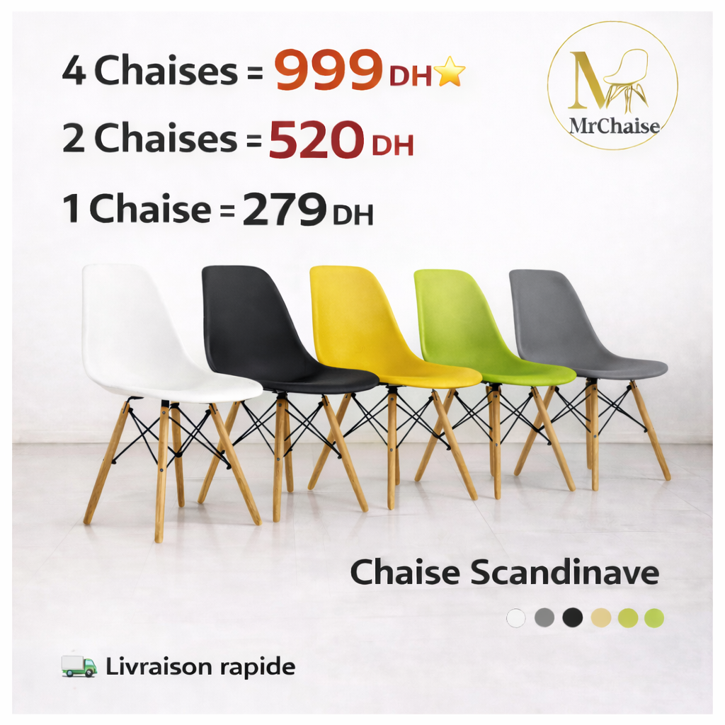Pack 4 chaises scandinaves