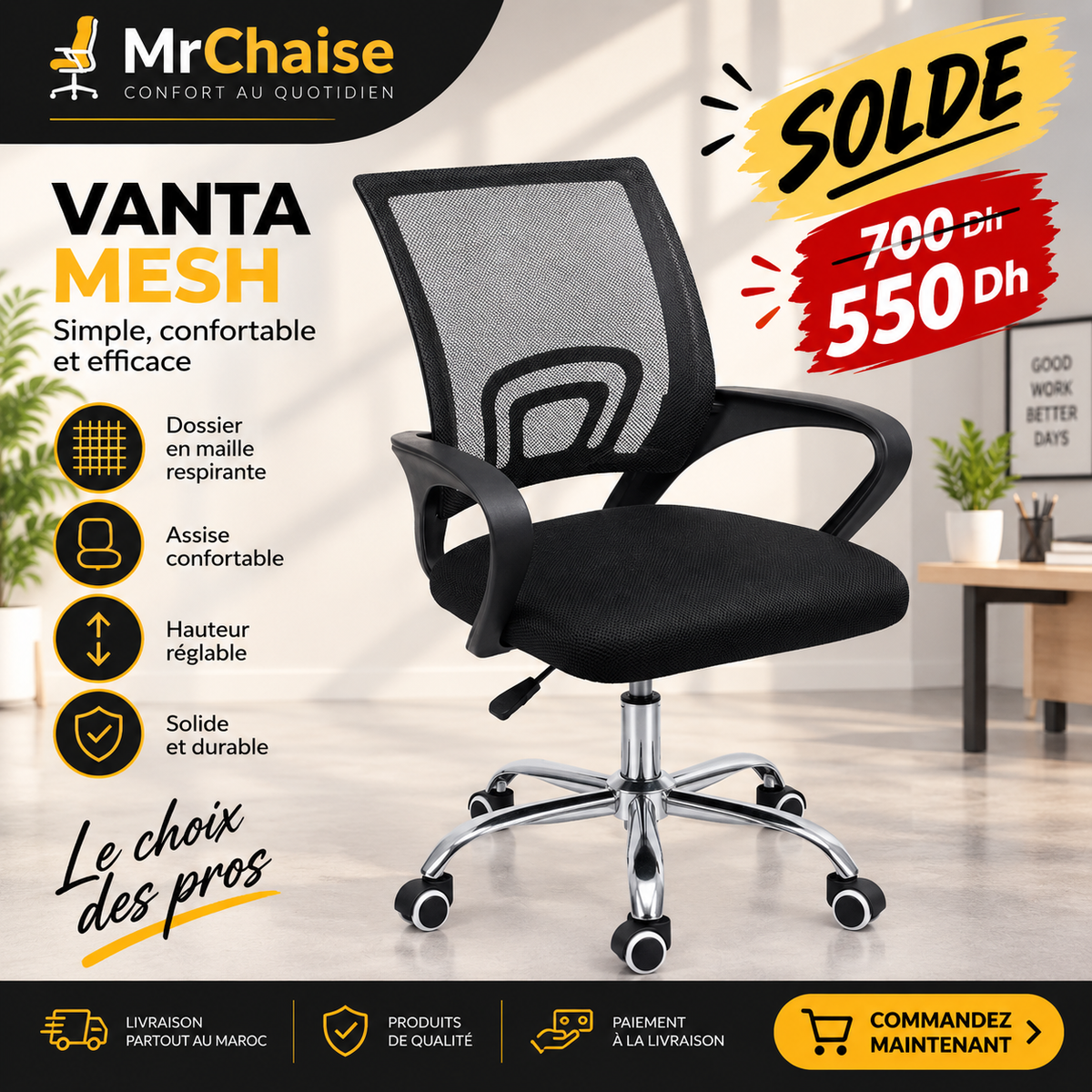 Fauteuil Ergo "Vanta Mesh"