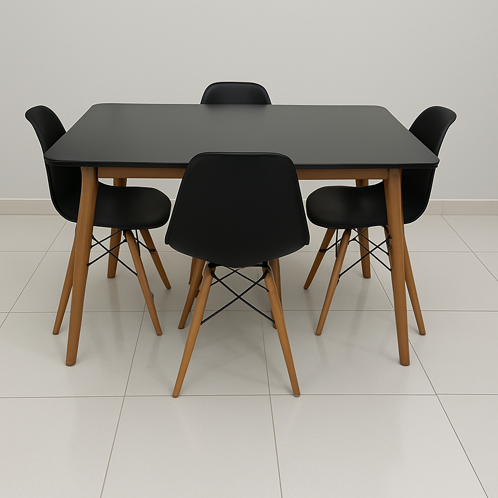 Table 120/80 Cm+4 Chaises Scandinaves