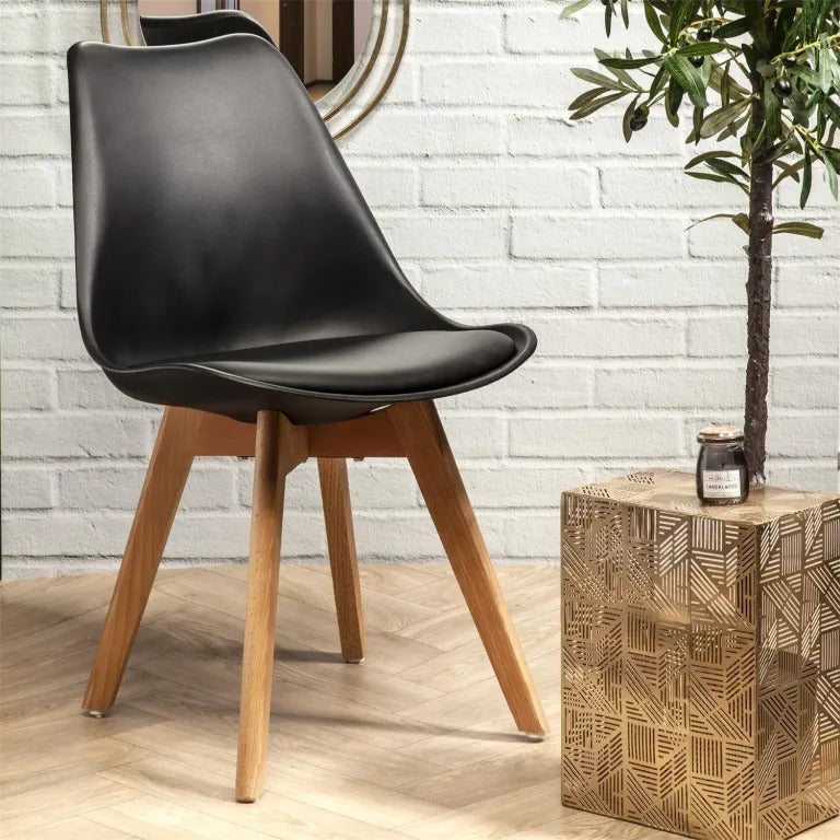Chaise scandinave Epongé "Noir"