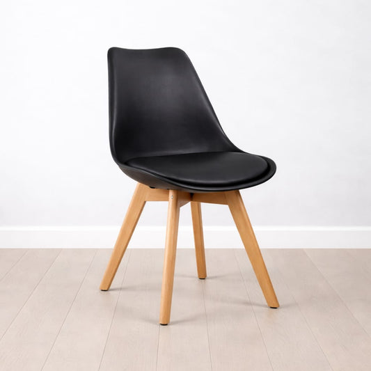 Chaise scandinave Epongé "Noir"