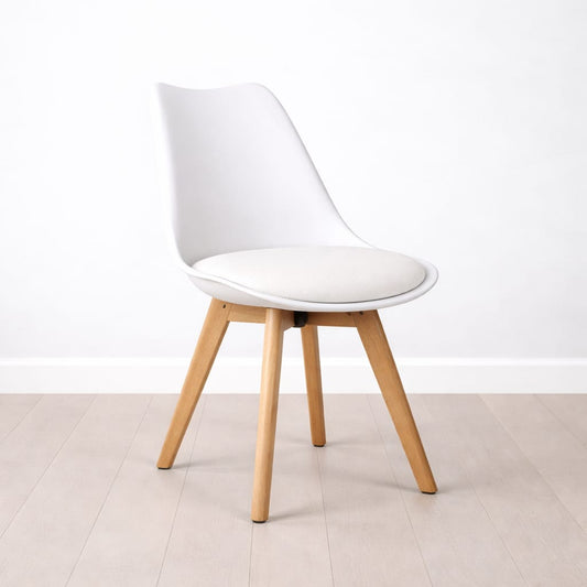 Chaise scandinave Epongé "Blanc"
