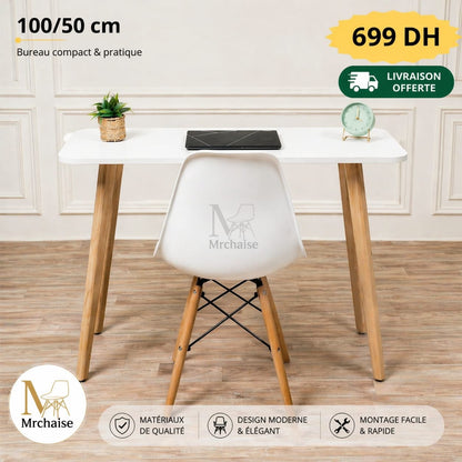 Scandy Bureau  "100/50 cm" & Chaise "Blanc"